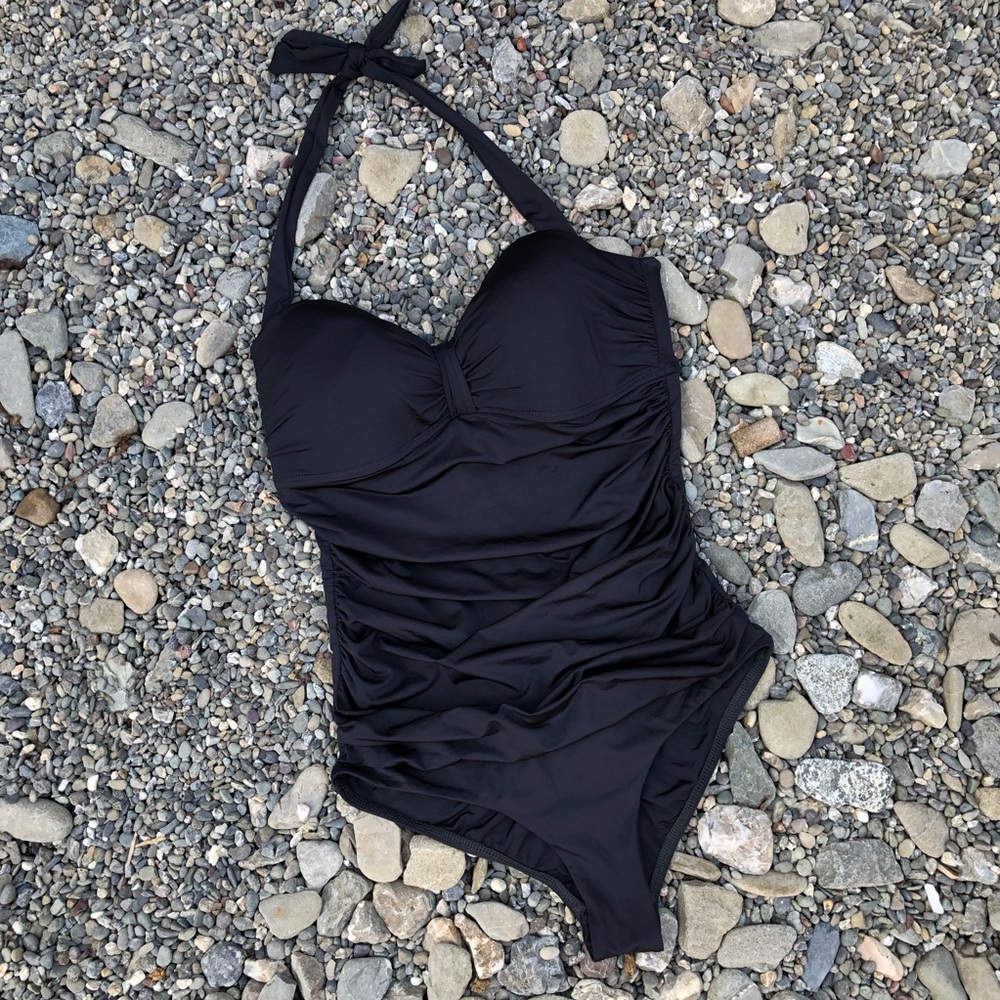 Pin-up style, halter one-piece swim suit, size 12